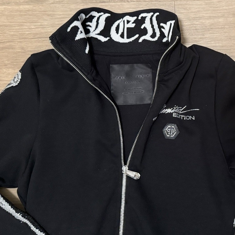 Phillip Plein Tracksuit Top and Bottom Womens Medium Set Crystal Skeleton AOP - Picture 6 of 9